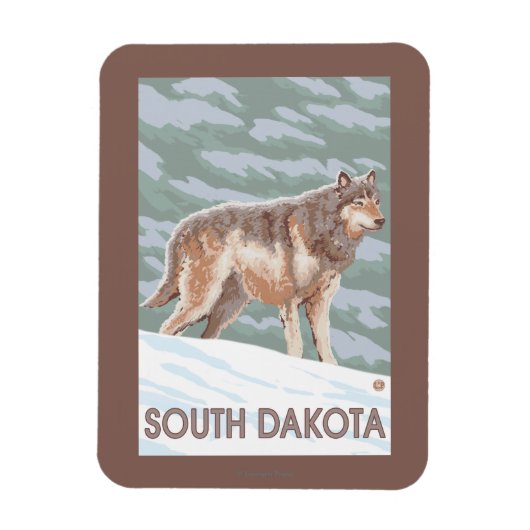 Gray Wolf StandingSouth Dakota Magneet (Verticaal)