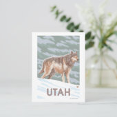 Gray Wolf StandingUtah Briefkaart (Staand voorkant)
