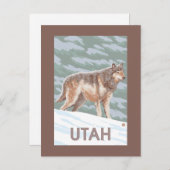 Gray Wolf StandingUtah Briefkaart (Voorkant / Achterkant)