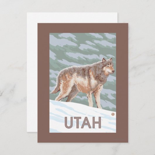 Gray Wolf StandingUtah Briefkaart (Voorkant / Achterkant)