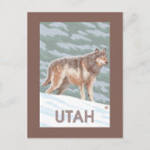 Gray Wolf StandingUtah Briefkaart (Voorkant)