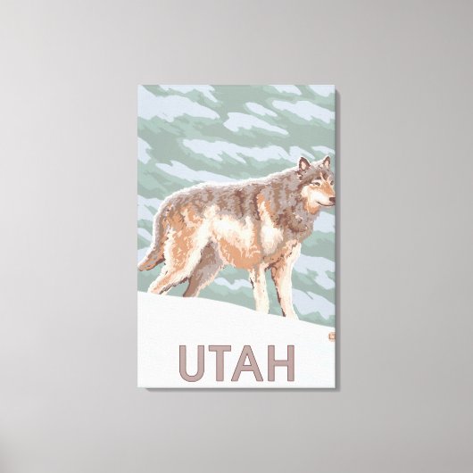 Gray Wolf StandingUtah Canvas Afdruk (Voorkant)