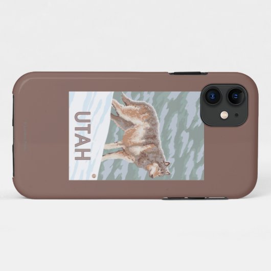 Gray Wolf StandingUtah Case-Mate iPhone Case (Achterkant (horizontaal))