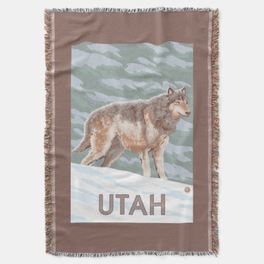 Gray Wolf StandingUtah Deken (Voorkant Verticaal)