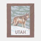 Gray Wolf StandingUtah Fleece Deken (Voorkant)