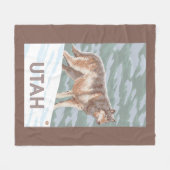 Gray Wolf StandingUtah Fleece Deken (Voorkant (Horizontaal))
