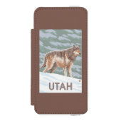 Gray Wolf StandingUtah Incipio iPhone Portemonnee Hoesje (Voorkant Agenda)