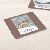 Gray Wolf StandingUtah Kartonnen Onderzetters (Schuin)