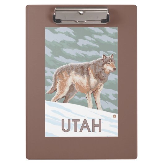 Gray Wolf StandingUtah Klembord (Voorkant)