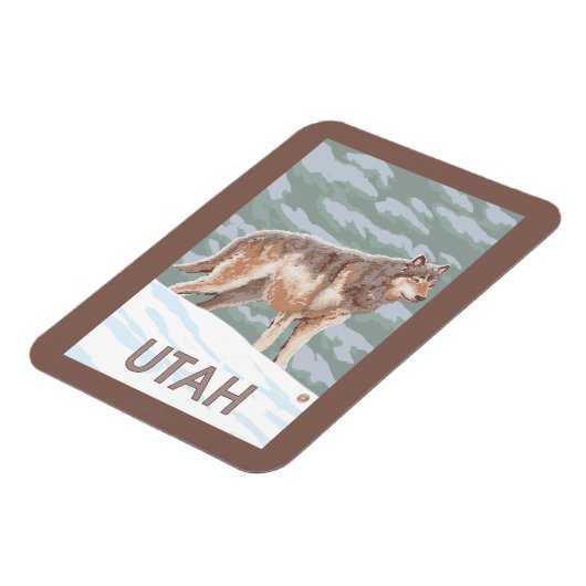 Gray Wolf StandingUtah Magneet (Linkerzijde)