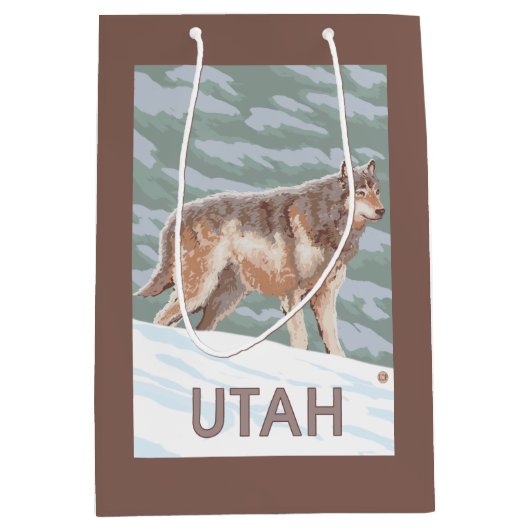 Gray Wolf StandingUtah Medium Cadeauzakje (Voorkant)