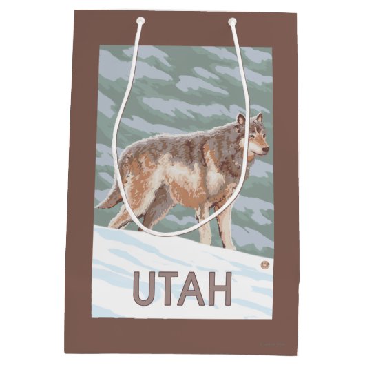 Gray Wolf StandingUtah Medium Cadeauzakje (Achterkant)