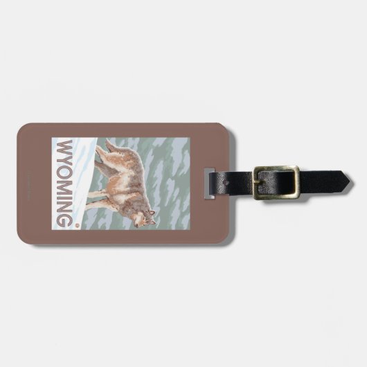 Gray Wolf StandingWyoming Bagagelabel (Voorkant horizontaal)