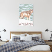 Gray Wolf StandingWyoming Canvas Afdruk (Insitu (Slaapkamer))
