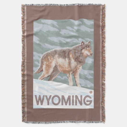 Gray Wolf StandingWyoming Deken (Voorkant Verticaal)