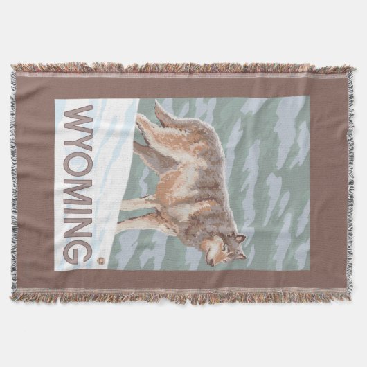 Gray Wolf StandingWyoming Deken (Voorkant)