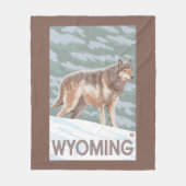 Gray Wolf StandingWyoming Fleece Deken (Voorkant)