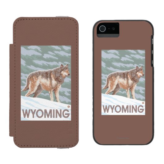 Gray Wolf StandingWyoming Incipio iPhone Portemonnee Hoesje (Naast elkaar)