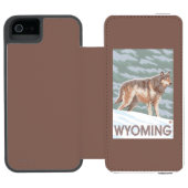 Gray Wolf StandingWyoming Incipio iPhone Portemonnee Hoesje (Agenda Open)
