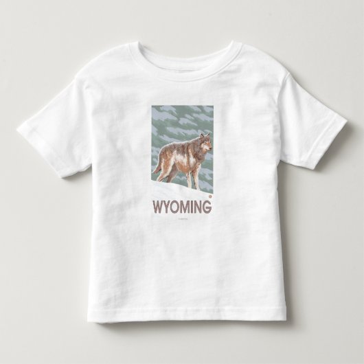 Gray Wolf StandingWyoming Kinder Shirts (Voorkant)