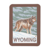 Gray Wolf StandingWyoming Magneet (Verticaal)
