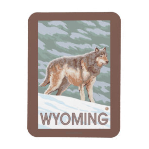 Gray Wolf StandingWyoming Magneet