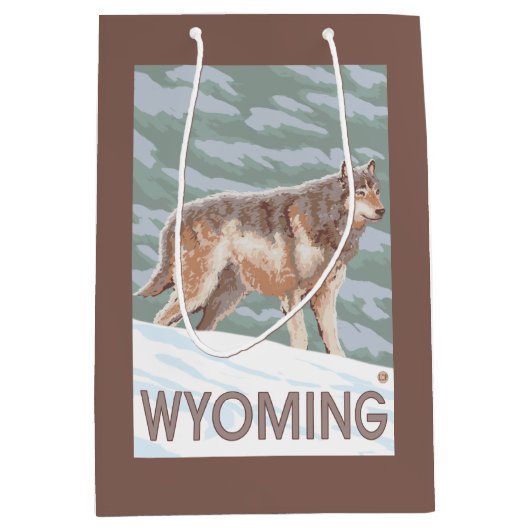 Gray Wolf StandingWyoming Medium Cadeauzakje (Voorkant)