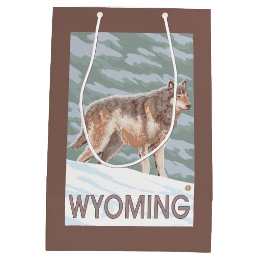 Gray Wolf StandingWyoming Medium Cadeauzakje (Achterkant)