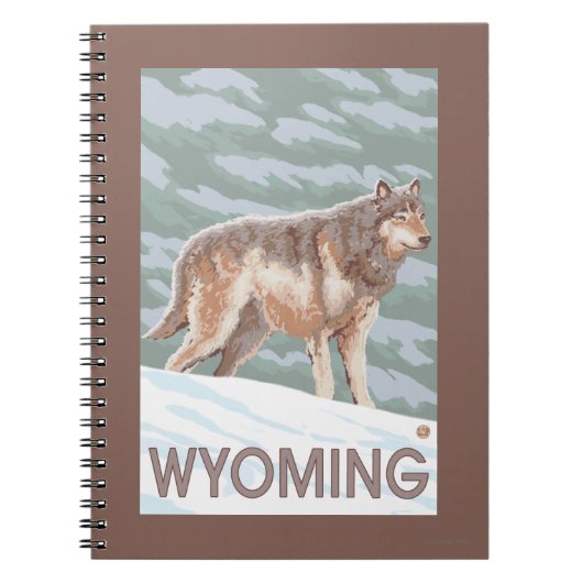 Gray Wolf StandingWyoming Notitieboek (Voorkant)
