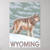 Gray Wolf StandingWyoming Poster (Voorkant)