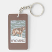 Gray Wolf StandingWyoming Sleutelhanger (achterkant)