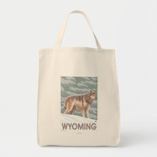 Gray Wolf StandingWyoming Tote Bag (Voorkant)