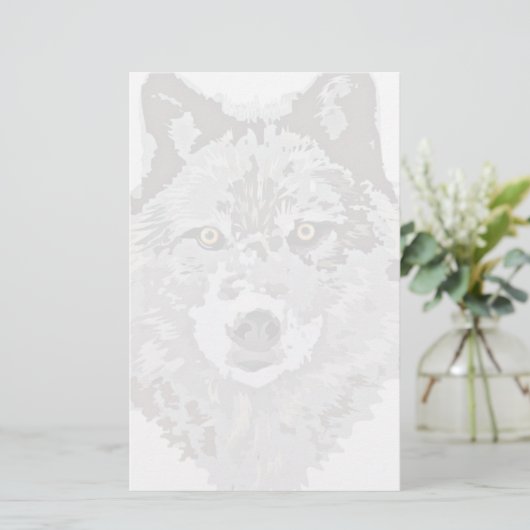 Gray Wolf Stationery Briefpapier (Staand voorkant)