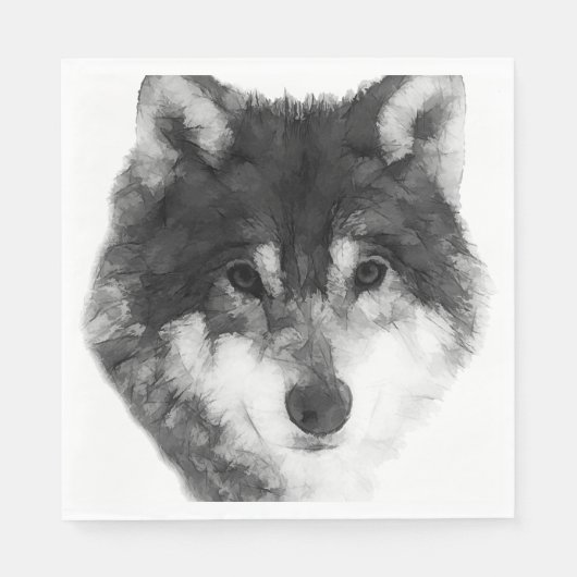 Gray Wolf stijlvol Servet (Voorkant)