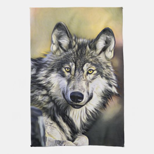 Gray Wolf Theedoek (Verticaal)