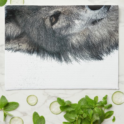 Gray Wolf Theedoek (Gevouwen)