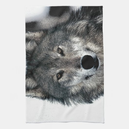 Gray Wolf Theedoek (Verticaal)