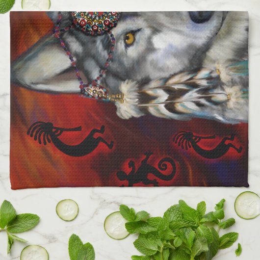 Gray Wolf Theedoek (Gevouwen)