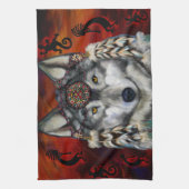 Gray Wolf Theedoek (Verticaal)