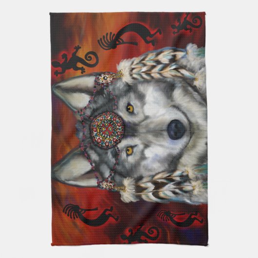 Gray Wolf Theedoek (Verticaal)