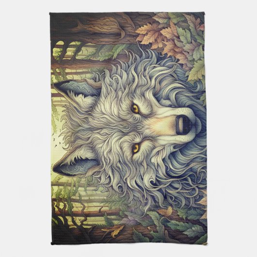 Gray Wolf Theedoek (Verticaal)