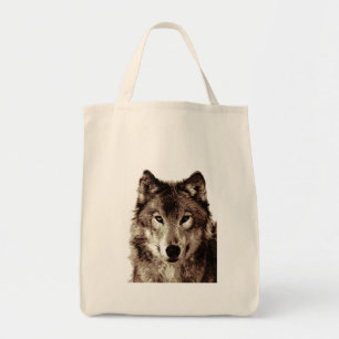 Gray Wolf Tote Bag
