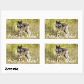 Gray Wolf & Wilderness Foto Gift Rechthoekige Sticker (Vel)