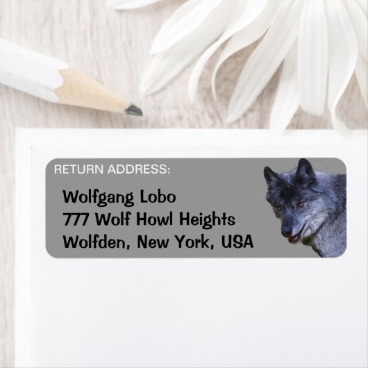 GRAY WOLF Wildlife Return Address Labels (Insitu)