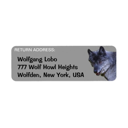 GRAY WOLF Wildlife Return Address Labels (Voorkant)