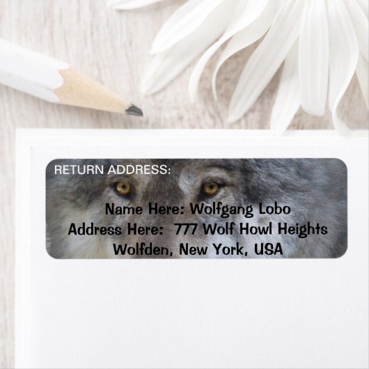 GRAY WOLF Wildlife Return Address Labels (Insitu)