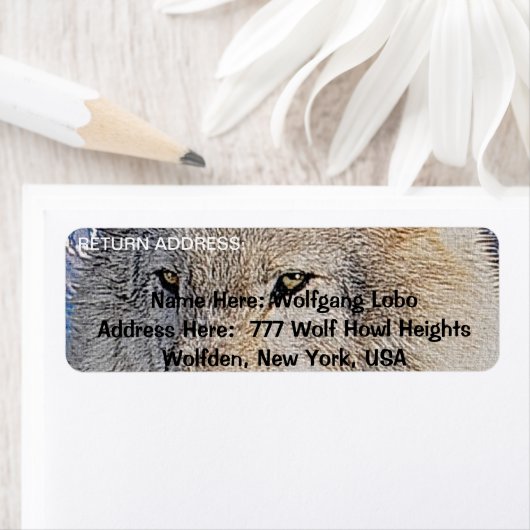 GRAY WOLF Wildlife Return Address Labels (Insitu)
