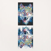 Gray Wolf Yoga Mat - Wolf Head Yogamat (Voorkant)
