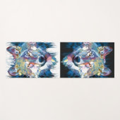 Gray Wolf Yoga Mat - Wolf Head Yogamat (Voorkant (horizontaal))