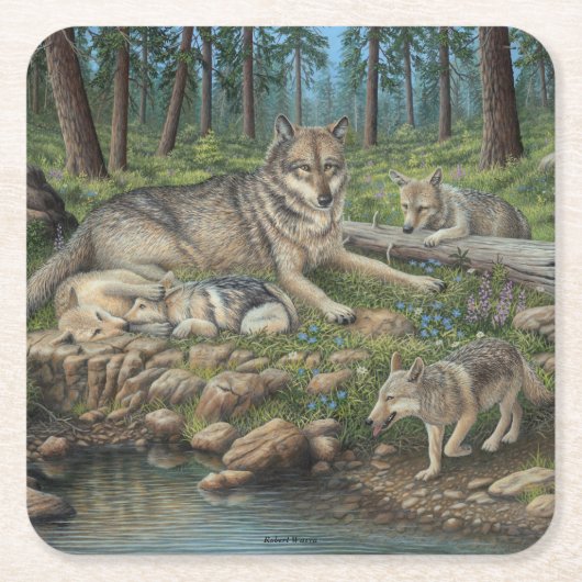 Gray Wolves Kartonnen Onderzetters (Voorkant)